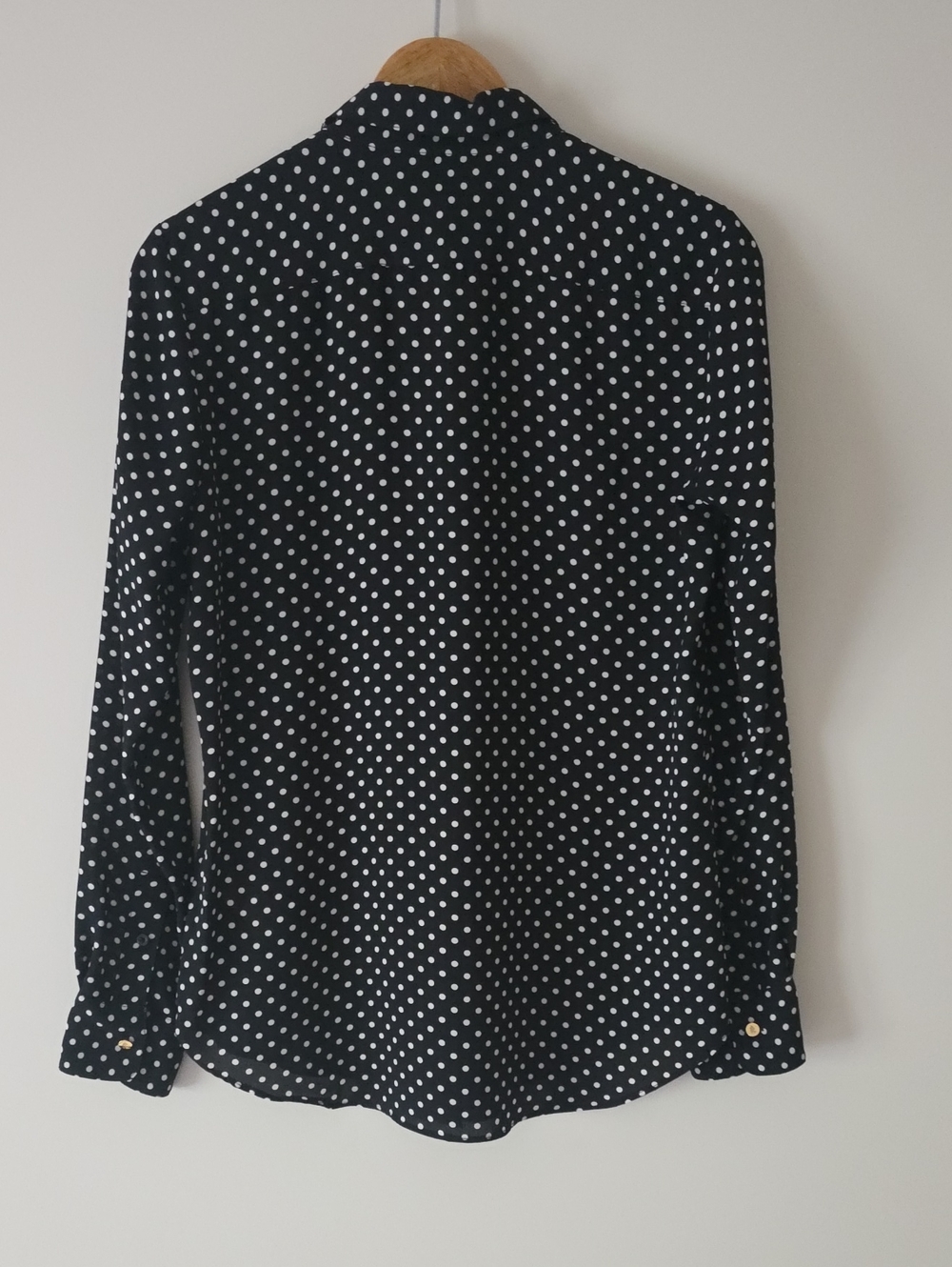 Lauren Ralph Lauren Black Polka Dot Button-Front Shirt - Picture 2 of 3